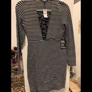 Black and white stripped dress